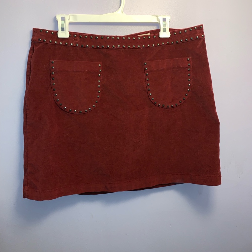 Maroon studded skirt